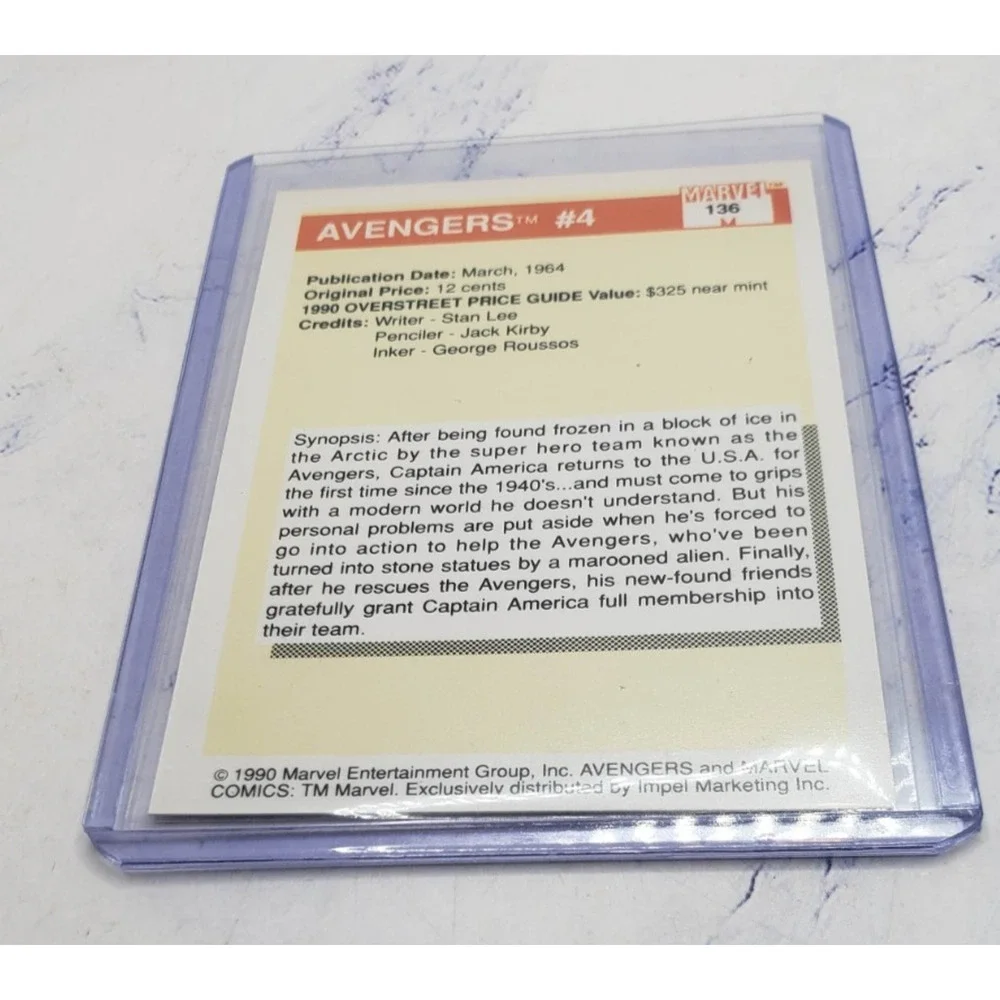 1990 Impel Marvel Universe Most Valuable Comics Avengers #4 #136